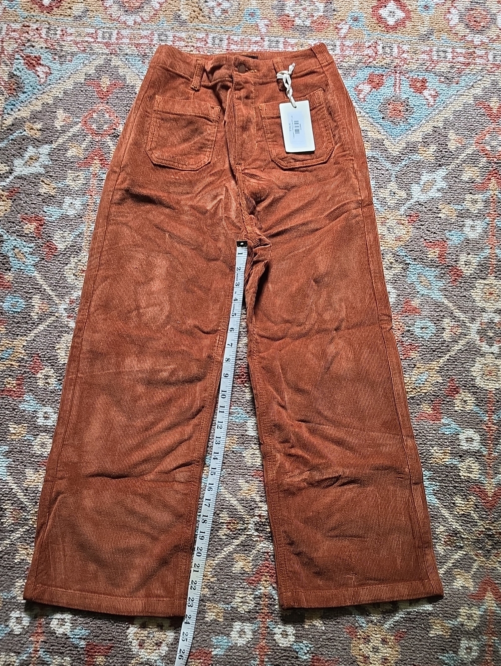 Women’s Wide Leg Corduroy Pants in Rust